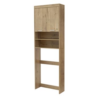 Meuble De Rangement Pour Machine à Laver Et Toilettes – 182x65x24 Cm – Blanc – Avec étagères Réglables – Salle De Bain/buanderie - 3