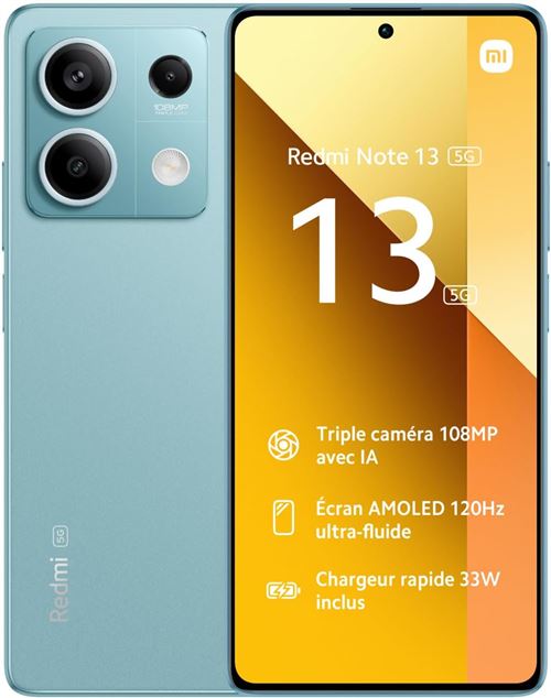 Smartphone XIAOMI Redmi Note 13 5G 256Go Bleu