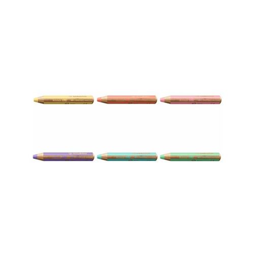 STABILO Crayon multi-talents woody 3en1, rond, mauve pastel