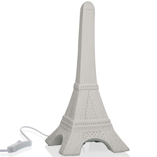 Lampe à poser Versa Tour Eiffel Porcelaine (15 x 33,3 x 15 cm)
