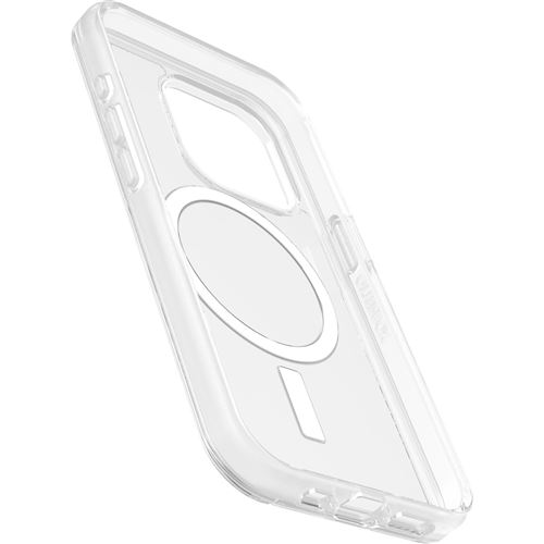 OtterBox Symmetry Series - Coque de protection pour téléphone portable - compatibilité avec MagSafe - polycarbonate, caoutchouc synthétique - clair - pour Apple iPhone 15 Pro