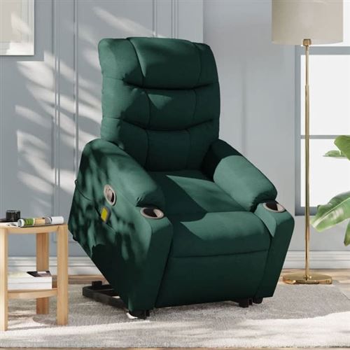 Non Communiqué Vert Vidaxl Fauteuil De Massage, Relaxation Tissu Foncé