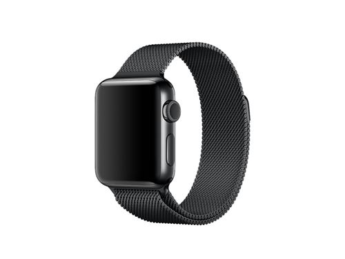 Bracelet En Acier Inoxydable Avec Adaptateur Pour Apple Watch Version 42mm - Milan Style - Noir