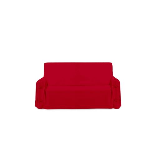 Housse de canapé Panama en coton - 90 x 205 x 60 cm - Rouge
