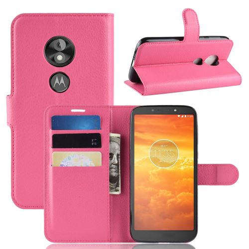 Etui en PU support magnétique rose pour votre Motorola Moto E5 Play Go