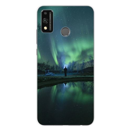 Coque en silicone imprimée compatible Huawei Honor 9X Lite Aurores Boréales