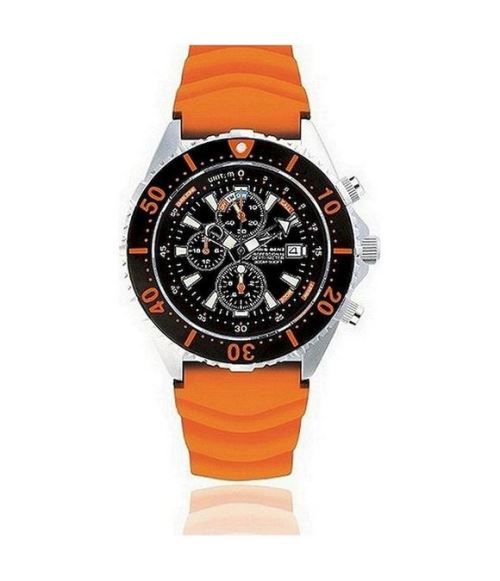Chris Benz Montre Femme, Homme, Mixte CB-C300-O-KBO Chronographe, Montre de plongéeOrange, Noir
