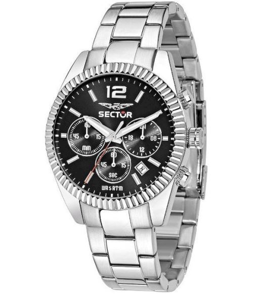 Sector Montre Homme R3273676003 ChronographeNoir, Argent