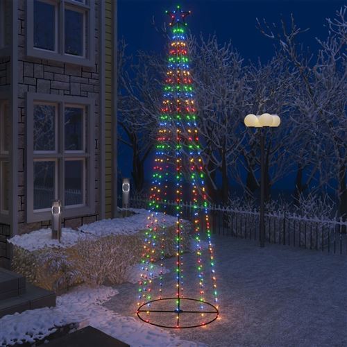 vidaXL Sapin de Noël cône 400 LED colorées 100x360 cm