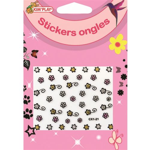 Plaque De Stickers Ongle Autocollant Fleur Noeud Coeur Etoile