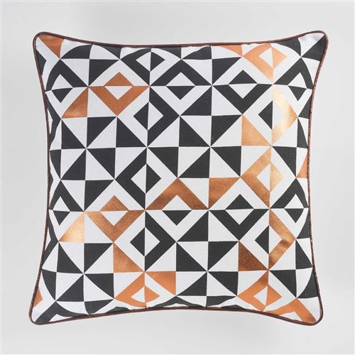 housse de coussin +encart 40 x 40 cm polycoton imprime illusion