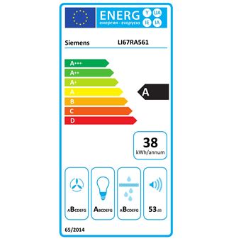Hotte tiroir 500m³/h SIEMENS 60cm A, LI67RA561