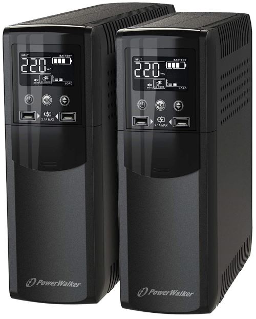 PowerWalker VI 1000 CSW UPS 1000VA/600W Line Interact, 10121112 (UPS 1000VA/600W Line Interact. Pure Sine Wave, HID Driver, USB Charging Ports)