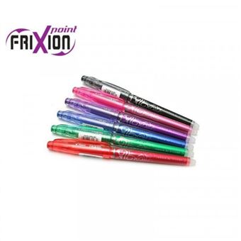 PILOT Lot de 4 stylos bille effaçable rechargeable pointe fine Frixion  Clicker noir/bleu/rouge/vert pas cher 