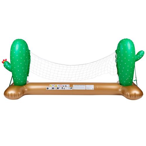 AIRMYFUN Filet de Volley Gonflable et Flottant pour Piscine & Plage, 274 x 165 x 37 cm - Design Cactus