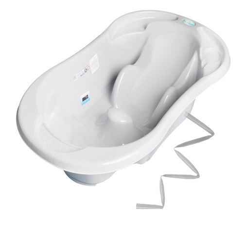 Baignoire b&eacute;b&eacute; avec r&eacute;ducteur int&eacute;gr&eacute; gris + tuyau