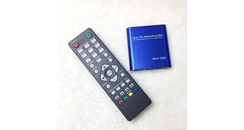 Mini 1080p hdmi numérique lecteur multimédia décodeur disque dur avec  télécommande (100-240v)blue eu