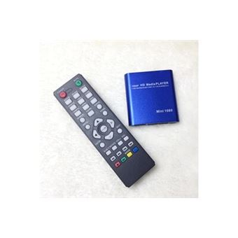 Lecteur multimédia Mini 1080P HDMI Digital Media Player décodeur de Disque  Dur avec télécommande(Bleu)