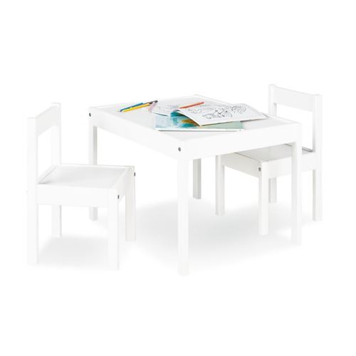 Table enfant Sinna Blanc 64x50cm + 2 chaises