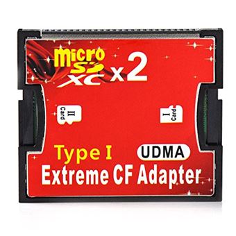 Générique Rgbs Dual Port Micro SD/SDHC/SDXC TF au lecteur de carte mémoire Compact  Flash UDMA CF Type 1 adaptateur pour Canon Nikon - Carte mémoire micro SD -  Achat & prix
