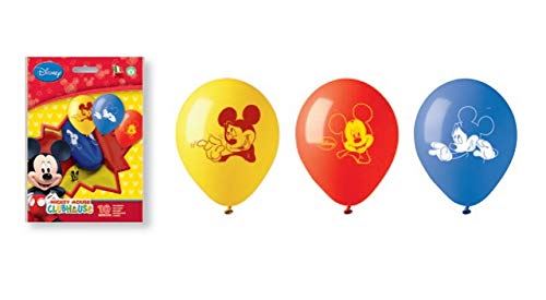 SIAD – Set couleurs Mickey Mouse Club House 10 ballons, multicolore, Taille unique, 33674