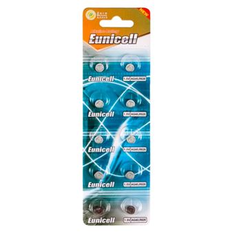10 Piles Bouton AG8 (SR55/LR1120) 1.5V Alcalines Eunicell - Envoi Suivi