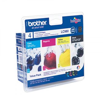 Lot De 4 Cartouches D'encre Noire Compatibles Brother DCP-373CW/375CW/377CW
