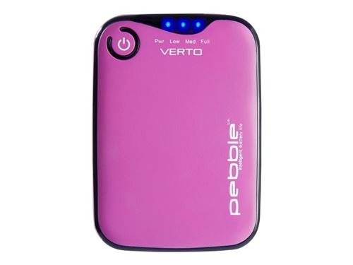 Veho Pebble Verto - Mobiele oplader - 3700 mAh - 1000 mA (USB) - roze