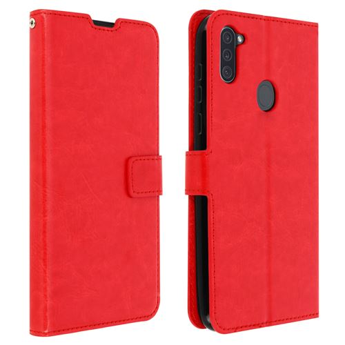 Housse pour Samsung Galaxy A11 avec Porte-carte Fonction Support Vintage rouge