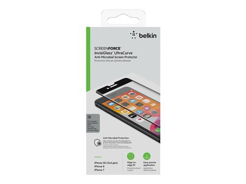 Belkin InvisiGlass UltraCurve - Protection d'écran pour téléphone portable - pour Apple iPhone 6, 6s, 7, 8, SE (2e génération)