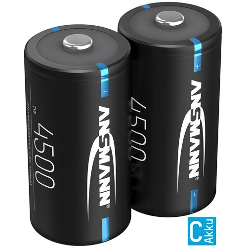 Pile ANSMANN Baby C 4500mAh NiMH 1,2V - batteries rechargeables (lot de 2)