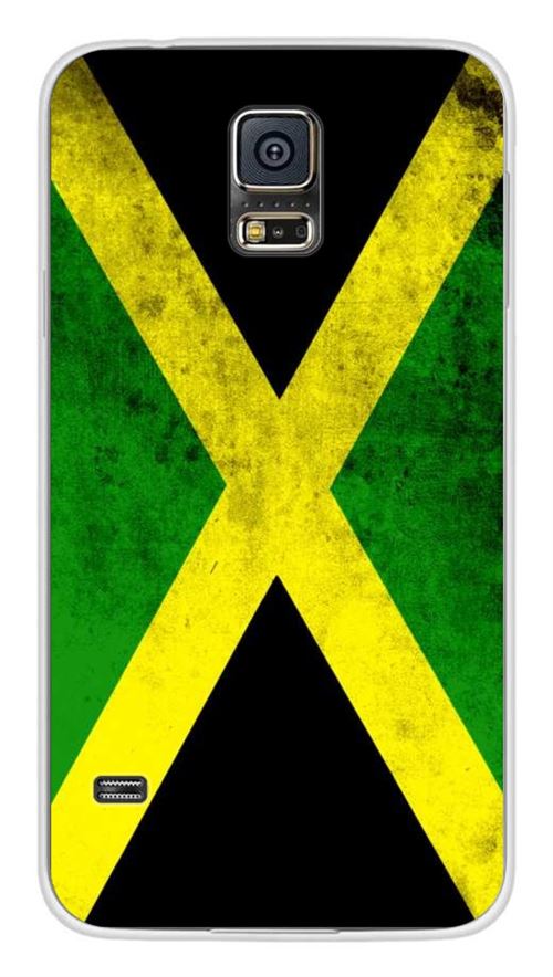 Coque en silicone imprimée compatible Samsung Galaxy S5 Drapeau Jamaïque