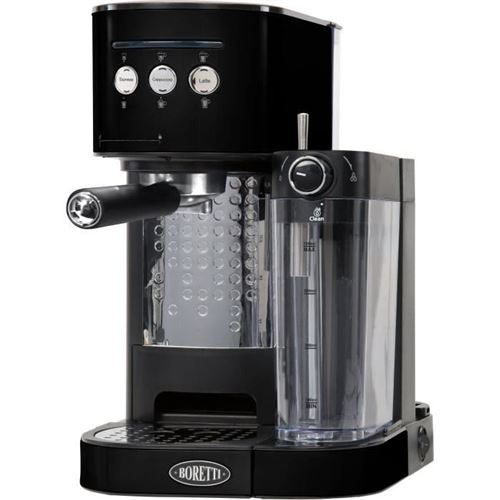 Boretti B400 Machine A Expresso 15 Bars - Cappuccino Et Latte Avec Mousse De Lait - Noir