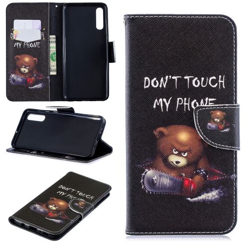 Etui en PU support motif imprimé flip l'ours et ses avertissements pour votre Samsung Galaxy A70