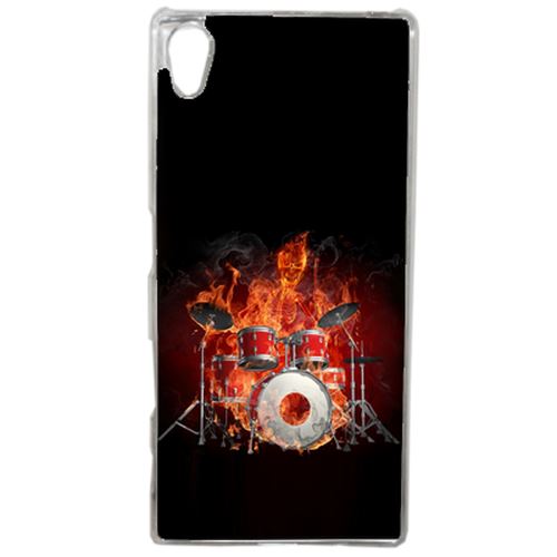 Coque Squellette Joue A La Batterie Flamme Compatible Sony Xperia Z5 Transparent
