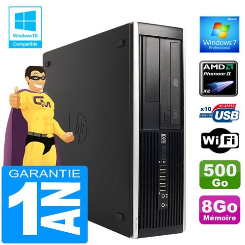 PC HP Compaq 6005 Pro Sff Amd Phenom II Ram 8Go Disque 500Go Graveur Dvd WiFi W7