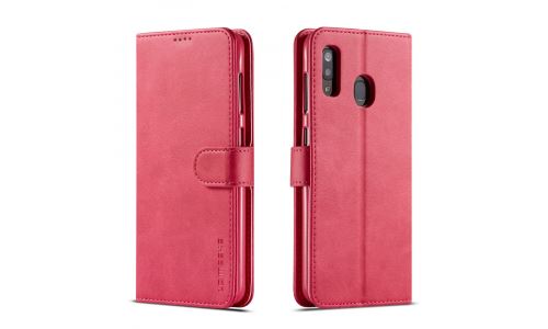 Etui type portefeuille pour Galaxy-A20 rouge gamme LC.IMEEKE