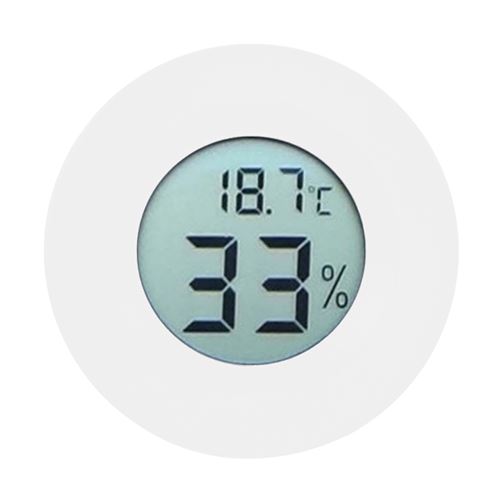 Mini thermomètre LCD numérique intégré hygromètre indicateur de température - Blanc