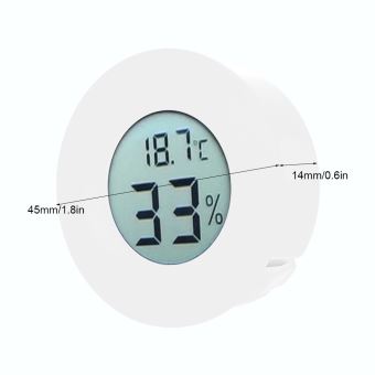 Mini thermomètre et hygromètre à affichage numérique LCD rond, 2