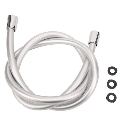 Tuyau Flexible en Pvc de Pommeau de Douche à Main G1/2Po de Salle de Bain 1,5M - Gris Argent