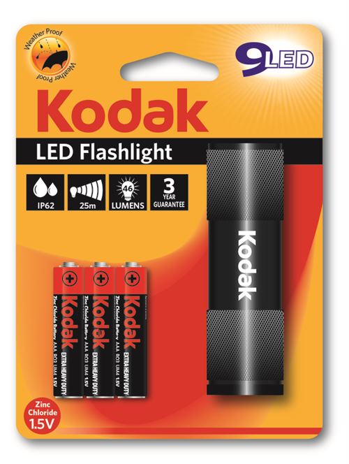 KODAK - Lampe 9 LED - Noir - 3 Piles AAA/LR03 incluses