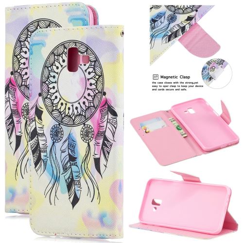 Etui en PU impression de motifs magnétique attrapeur de rêves pour votre Samsung Galaxy J6 Plus