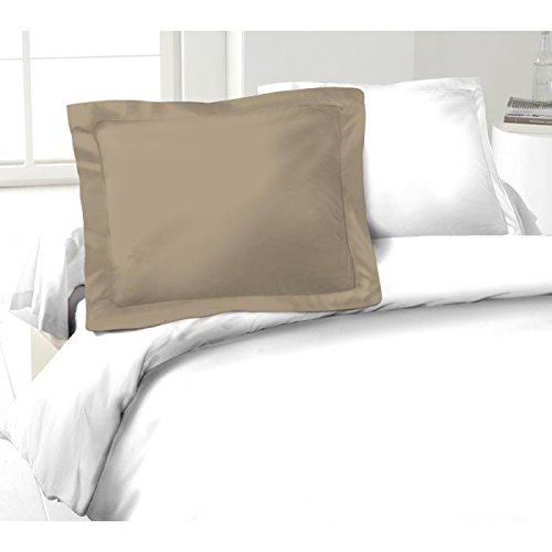 LOVELY HOME Lot de 2 Taies d'Oreillers 100% coton 50x70 cm beige