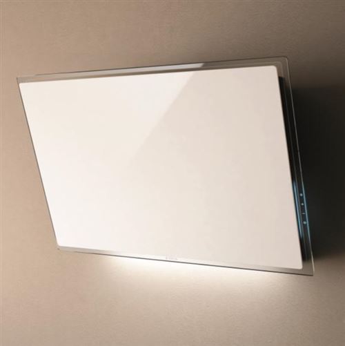 Elica Elle WH/F/80 - Hotte - hotte décorative - largeur : 81 cm - profondeur : 36 cm - evacuation & recyclage - Blanc verre