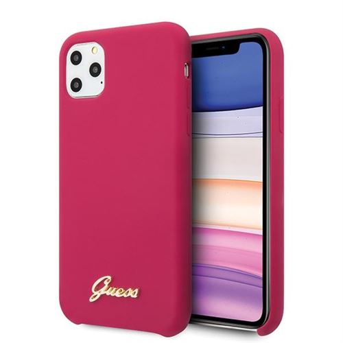 Coque pour Iphone 11 Pro Max Guess silicone vintage logo rouge