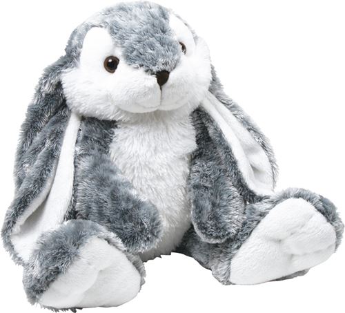 Peluche li&egrave;ve sauteur de 26 cm gris blanc