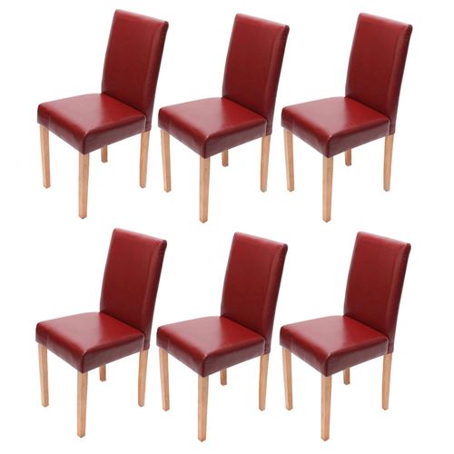 Mendler - Chaise - Bois - Rouge - 90 cm - Lot de 6 - Image 3
