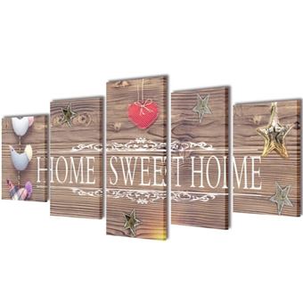 Set de toiles murales imprimées "Home Sweet Home" 200 x 100 cm - 1