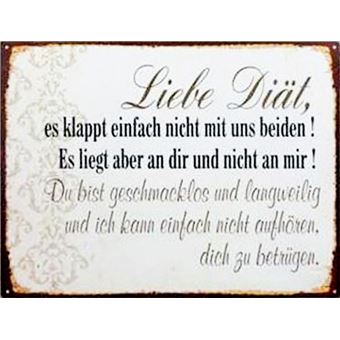 Cuisine Poster Plaque En Metal Liebe Diat Es Klappt