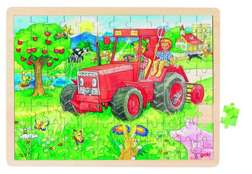 Goki Puzzle: Le Tracteur 96-Piece